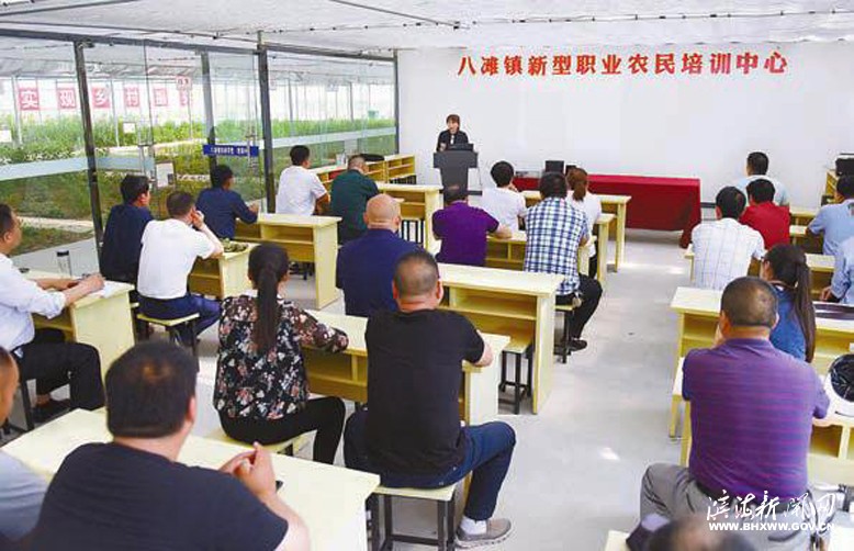 八灘鎮(zhèn)新型職業(yè)農(nóng)民培訓(xùn)中心田間學(xué)堂培訓(xùn)現(xiàn)場